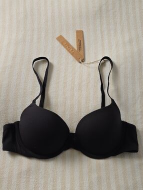 SKIMS Fits Everybody Push Up Demi Bra Size:34A Onyx